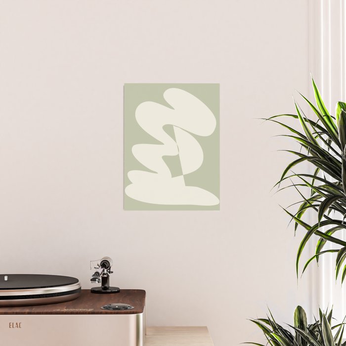 Minimalist Modern Abstract Expressionism in Sage Poster Gallery Image 2