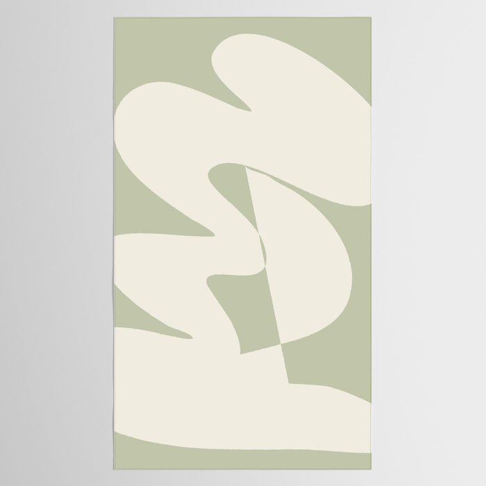 Minimalist Modern Abstract Expressionism in Sage Tablecloth Gallery Image 2