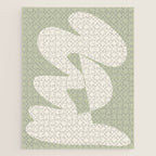 Minimalist Modern Abstract Expressionism in Sage Jigsaw Puzzle Gallery Image 1