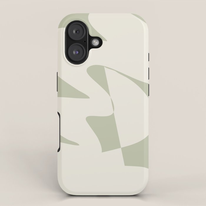 Minimalist Modern Abstract Expressionism in Sage iPhone Case Gallery Image 1