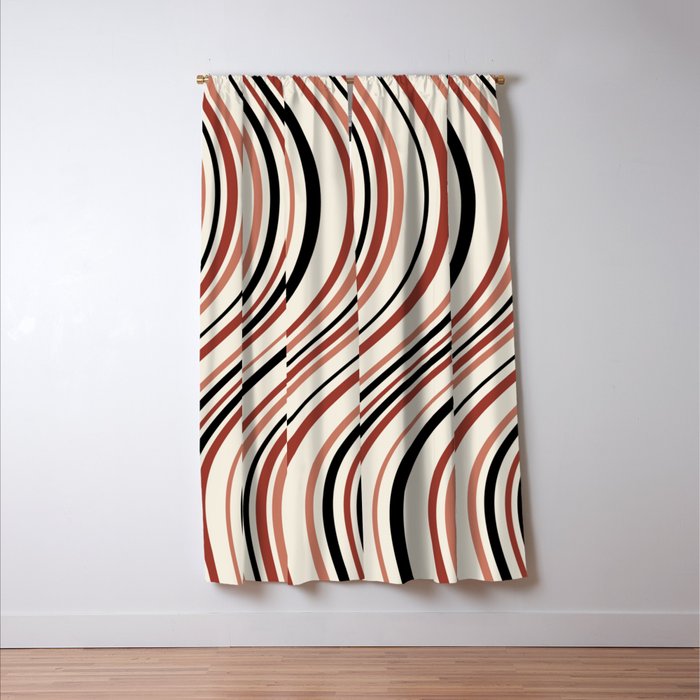 Wavy Stripes XI - Neutral Pink Window Curtain Gallery Image 3