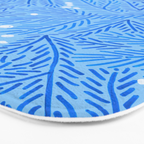 Winter Berries & Pine Branches in Blue Bath Mat Gallery Image 3