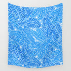 Winter Berries & Pine Branches in Blue Wall Tapestry Gallery Image 4