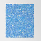 Winter Berries & Pine Branches in Blue Throw Blanket Gallery Image 2