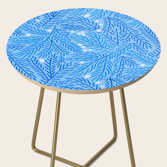 Winter Berries & Pine Branches in Blue Side Table Gallery Image 2