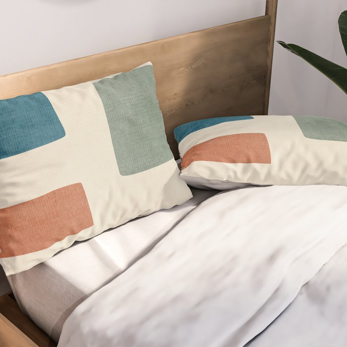 Abstract Earth Tones Organic Shapes Pillow Sham Gallery Image 2