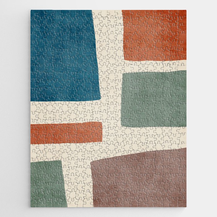 Abstract Earth Tones Organic Shapes Jigsaw Puzzle