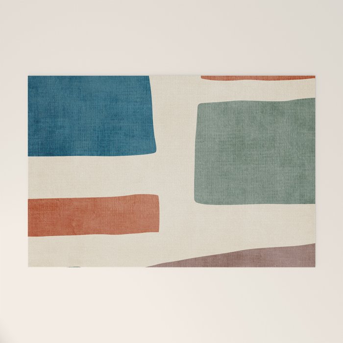 Abstract Earth Tones Organic Shapes Welcome Mat Gallery Image 1