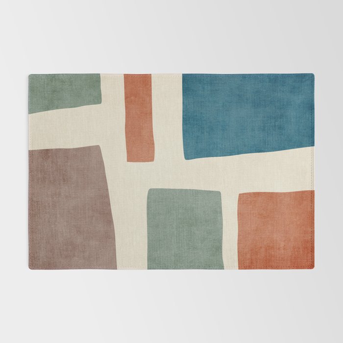 Abstract Earth Tones Organic Shapes Rug Gallery Image 2