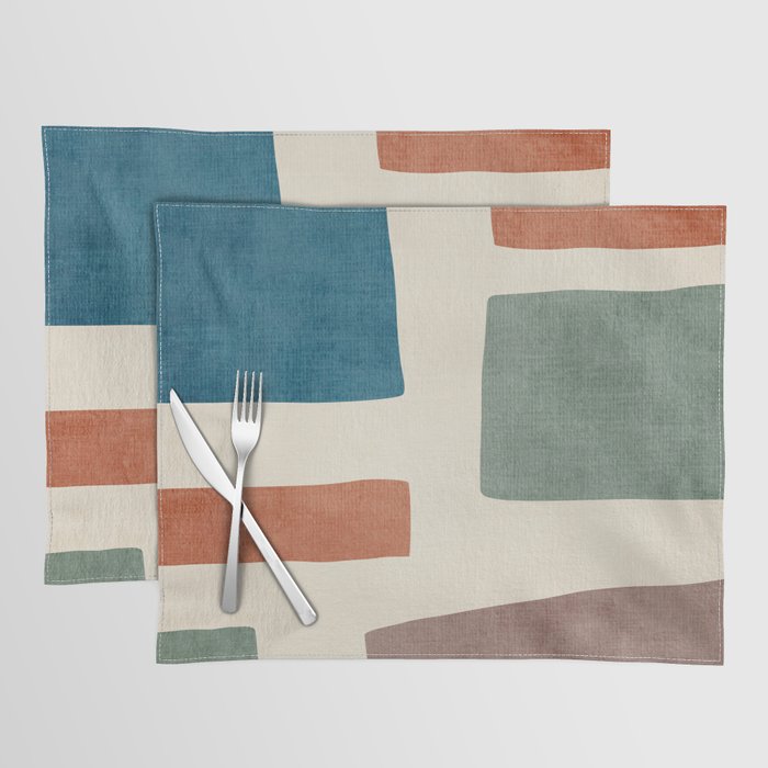 Abstract Earth Tones Organic Shapes Placemat Gallery Image 1