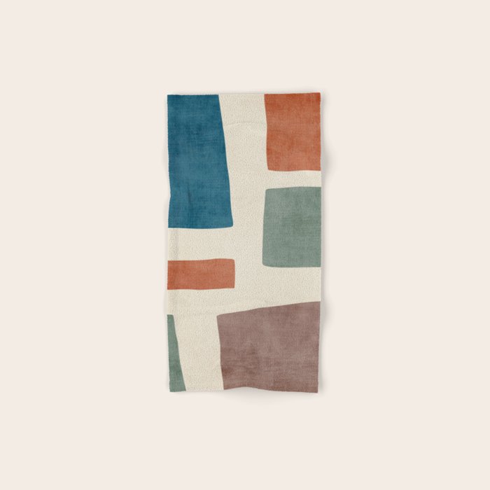 Abstract Earth Tones Organic Shapes Bath Towel Gallery Image 1