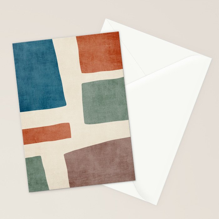 Abstract Earth Tones Organic Shapes Stationery Card Gallery Image 2