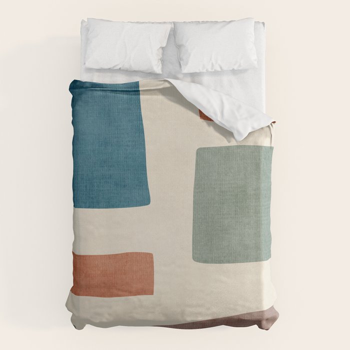 Abstract Earth Tones Organic Shapes Duvet Cover Gallery Image 1