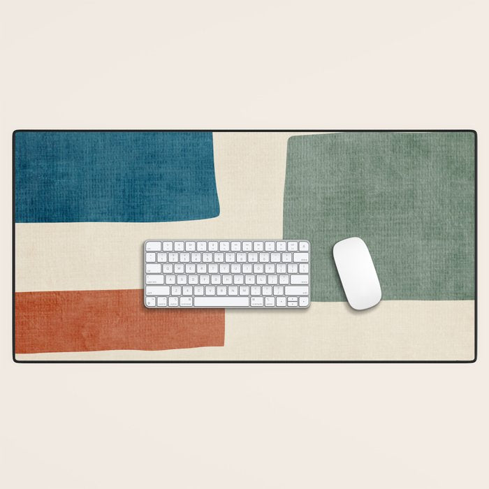 Abstract Earth Tones Organic Shapes Desk Mat Gallery Image 1