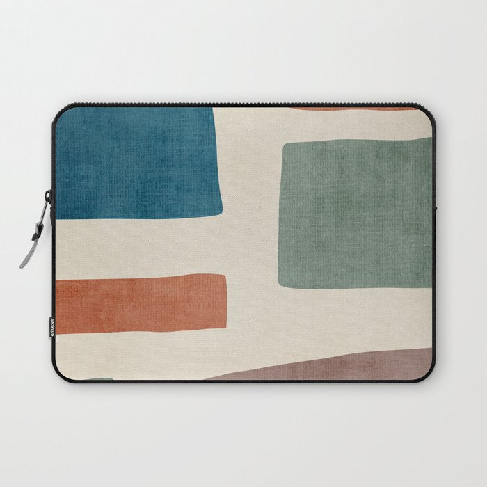 Abstract Earth Tones Organic Shapes Laptop Sleeve Gallery Image 1