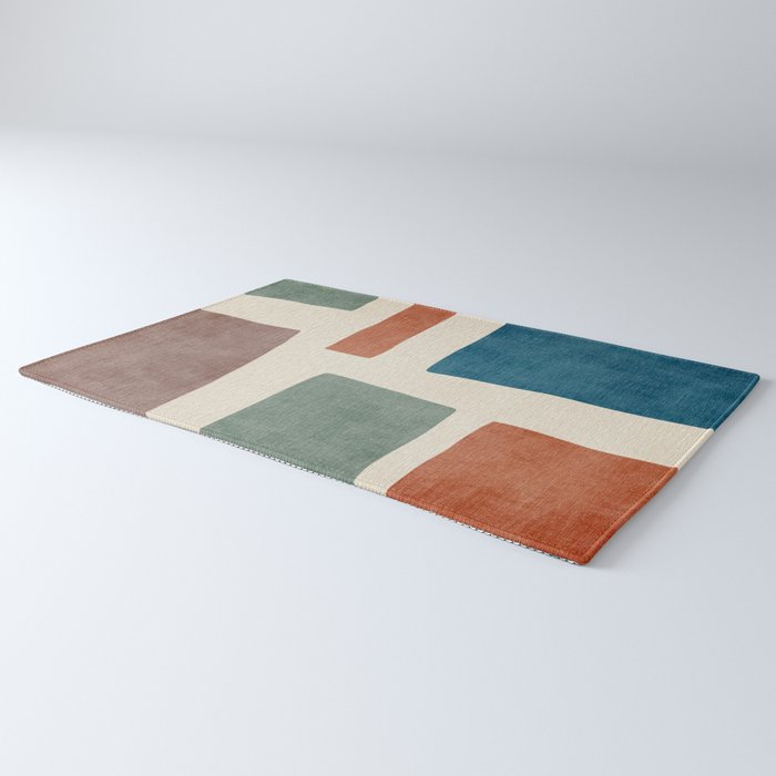 Abstract Earth Tones Organic Shapes Rug Gallery Image 3