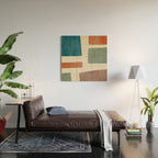 Abstract Earth Tones Organic Shapes Wood Wall Art Gallery Image 2