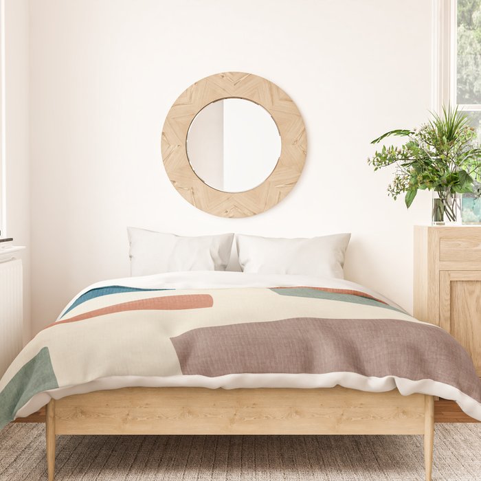 Abstract Earth Tones Organic Shapes Duvet Cover Gallery Image 3