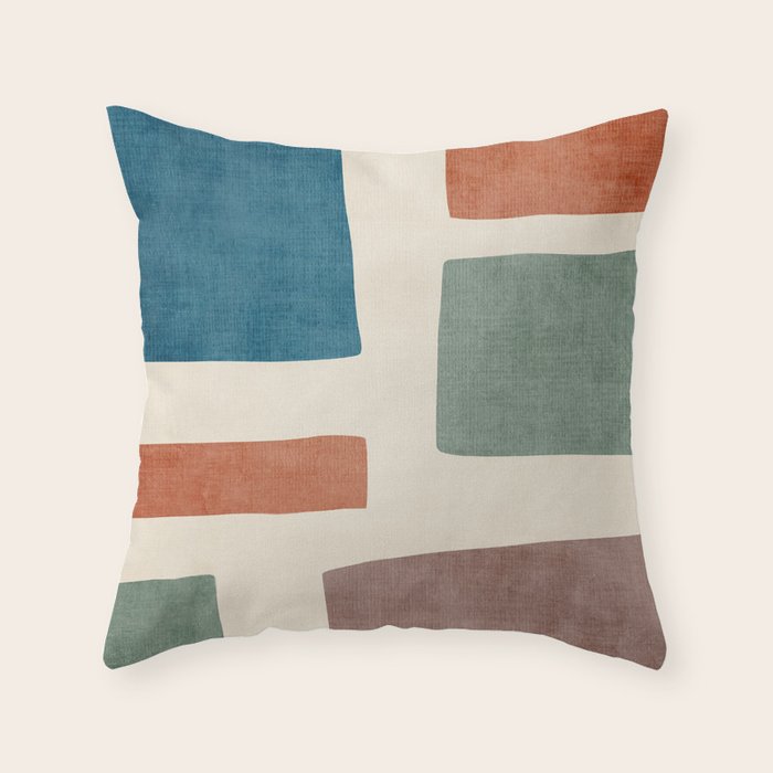Abstract Earth Tones Organic Shapes Throw Pillow Gallery Image 1