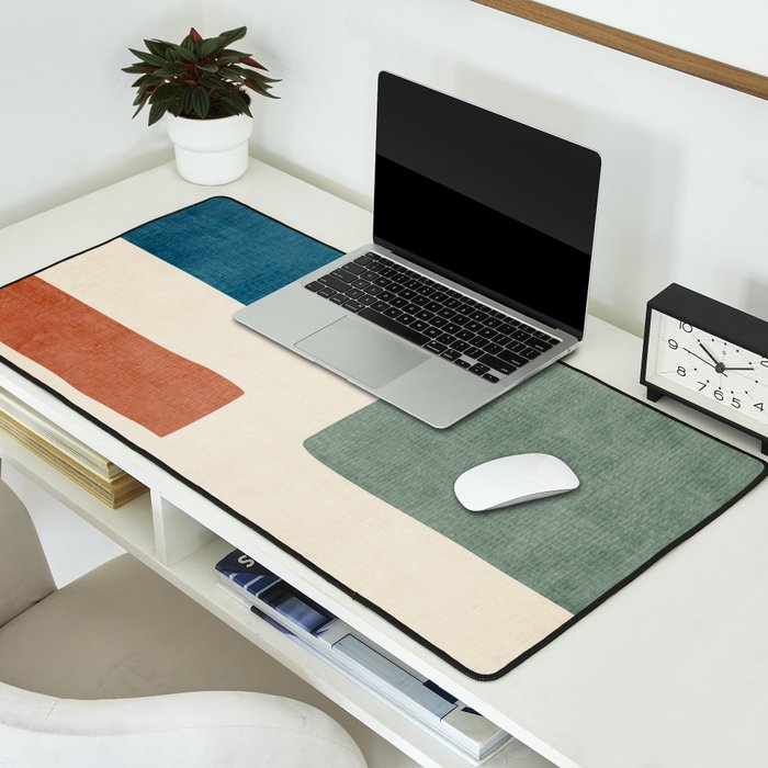 Abstract Earth Tones Organic Shapes Desk Mat Gallery Image 2