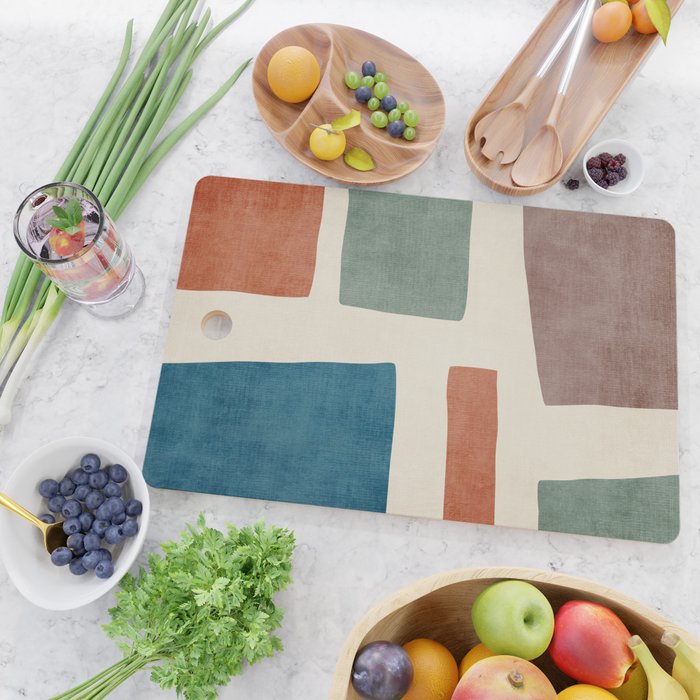 Abstract Earth Tones Organic Shapes Cutting Board Gallery Image 2