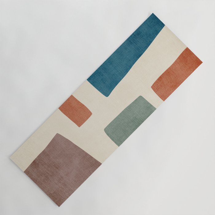 Abstract Earth Tones Organic Shapes Yoga Mat Gallery Image 1