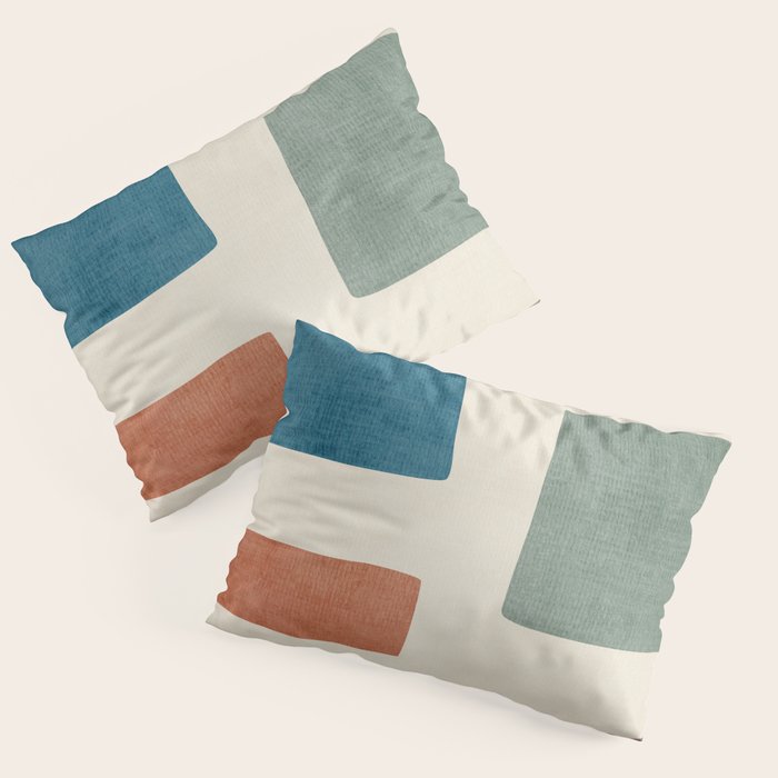 Abstract Earth Tones Organic Shapes Pillow Sham Gallery Image 1