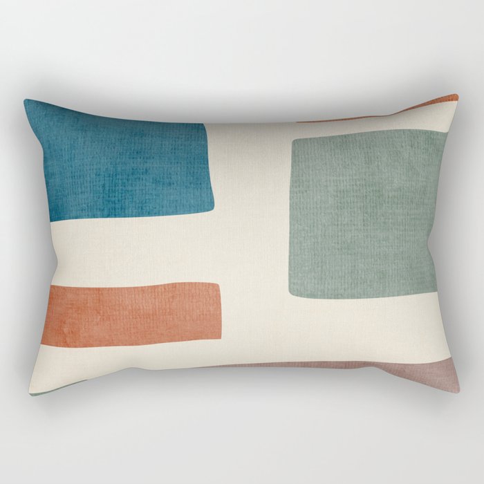 Abstract Earth Tones Organic Shapes Rectangular Pillow Gallery Image 2
