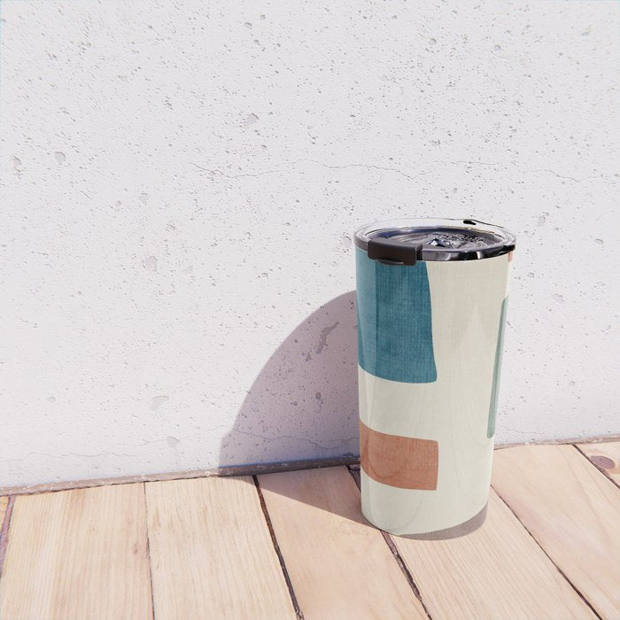 Abstract Earth Tones Organic Shapes Travel Mug Gallery Image 4