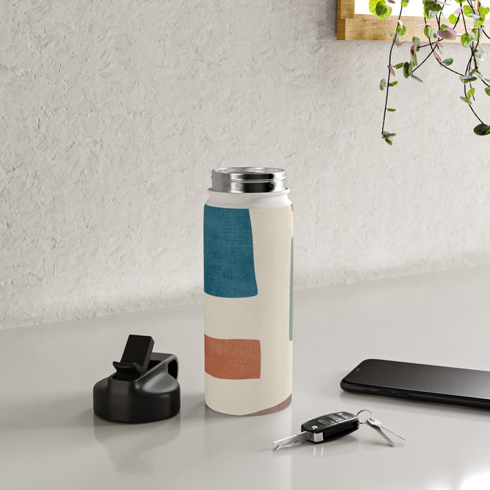 Abstract Earth Tones Organic Shapes Water Bottle Gallery Image 4