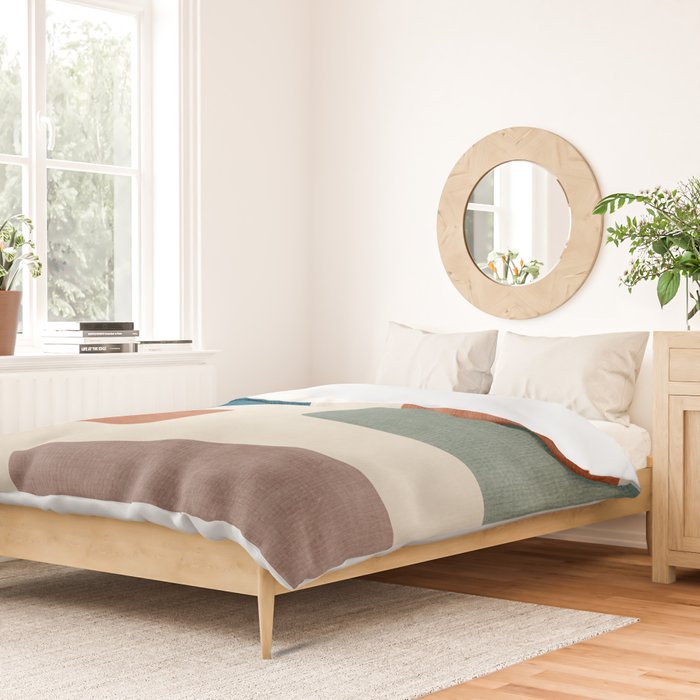 Abstract Earth Tones Organic Shapes Duvet Cover Gallery Image 2