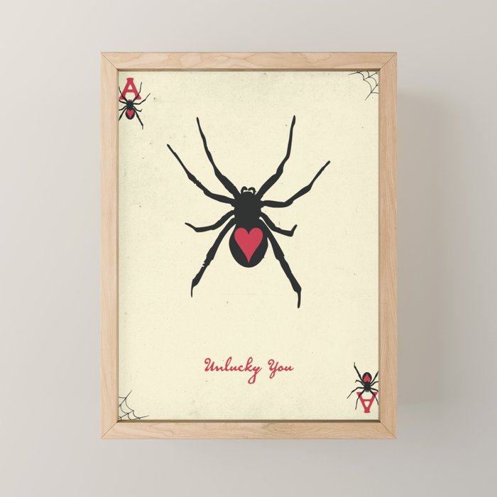 Halloween Black Widow Playing Card Mini Art Print Gallery Image 1