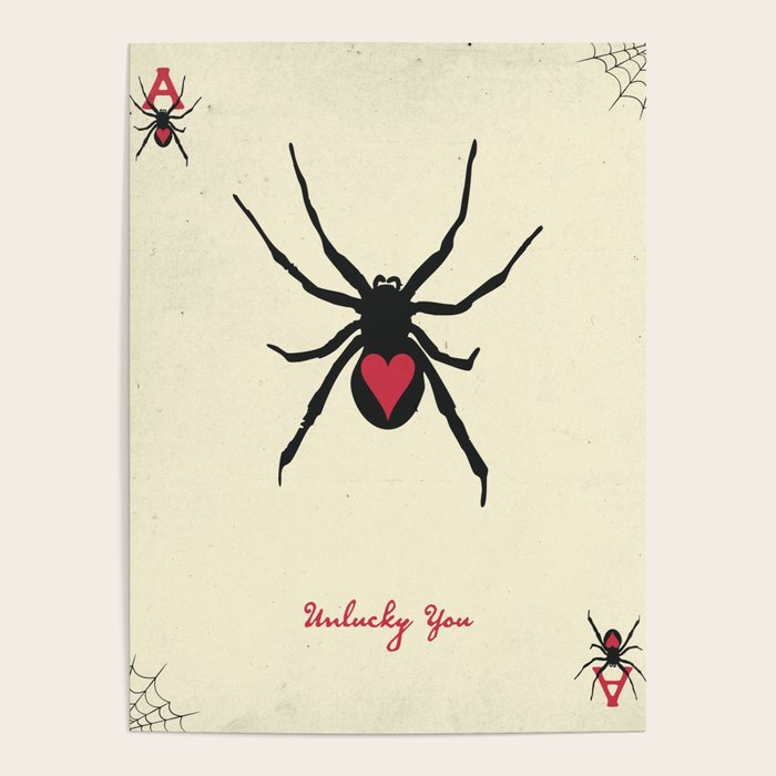 Halloween Black Widow Playing Card Poster Gallery Image 1