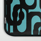 Mid Century Modern Turquoise and Black Loop Pattern Laptop Sleeve Gallery Image 3