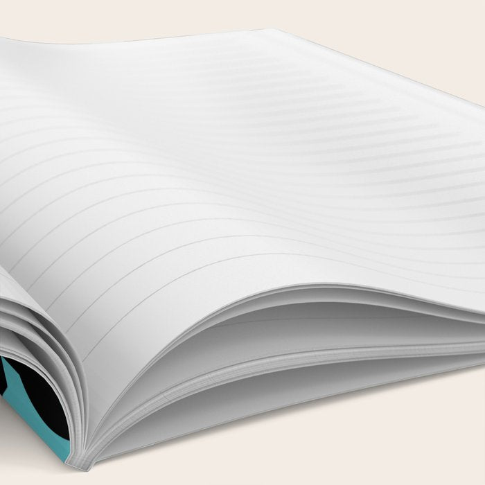 Mid Century Modern Turquoise and Black Loop Pattern Notebook Gallery Image 2