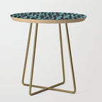 Mid Century Modern Turquoise and Black Loop Pattern Side Table Gallery Image 1
