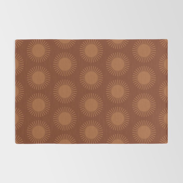 Boho Summer Sun Pattern IX Burnt Red and Orange Rug Gallery Image 2