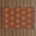 Boho Summer Sun Pattern IX Burnt Red and Orange Outdoor Rug Gallery Image 1