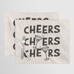Cheers. Cocktails and Drinks in Black and White Placemat Gallery Image 1