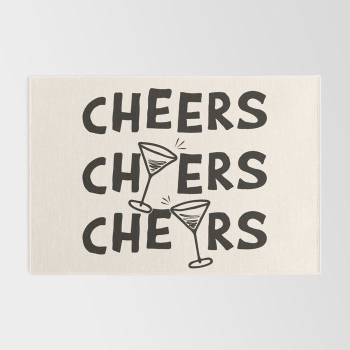 Cheers. Cocktails and Drinks in Black and White Rug Gallery Image 2