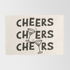 Cheers. Cocktails and Drinks in Black and White Rug Gallery Image 2