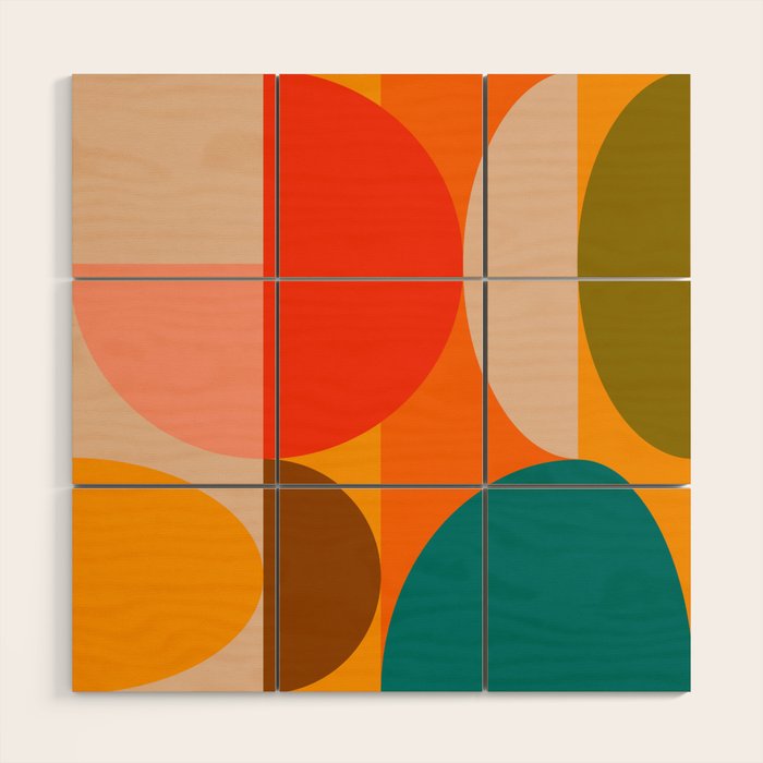 Bauhaus, geometric abstraction 1 Wood Wall Art Gallery Image 1