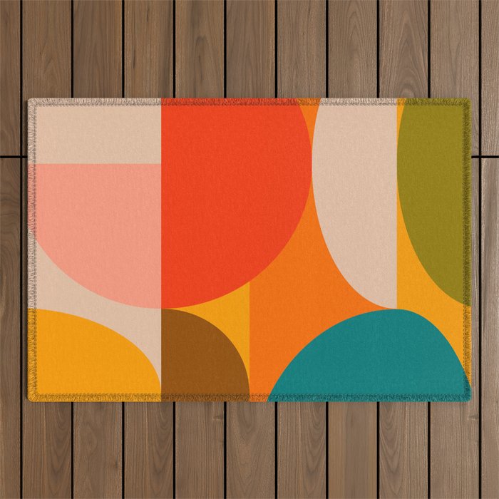 Bauhaus, geometric abstraction 1 Outdoor Rug Gallery Image 1