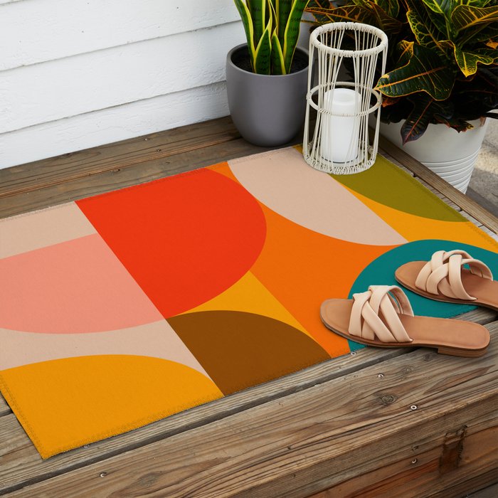 Bauhaus, geometric abstraction 1 Outdoor Rug Gallery Image 2