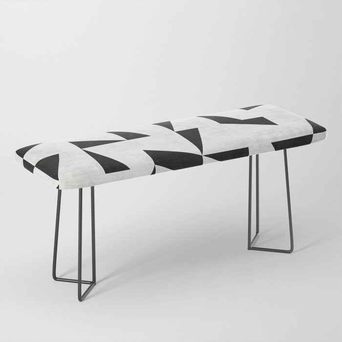 Mid-Century Modern Pattern No.11 - Black and White Conrete Bench Gallery Image 1
