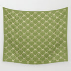 Bows & Ribbons Pattern XXIII Olive Green Wall Tapestry Gallery Image 4