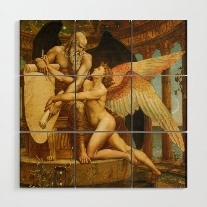 The Roll of Fate by Walter Crane Wood Wall Art Gallery Image 1