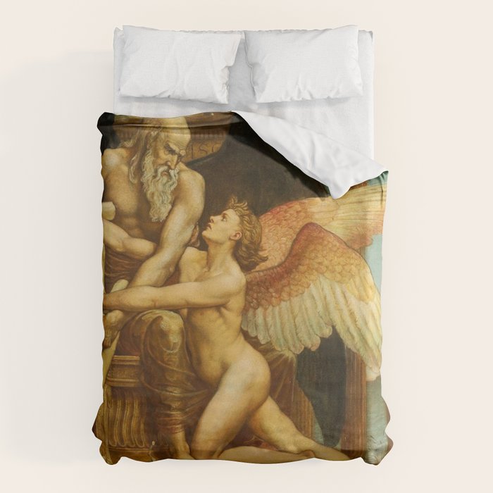 The Roll of Fate by Walter Crane Duvet Cover Gallery Image 1
