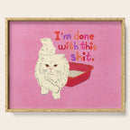 I'm Done With This Shit - Funny Cat Pun Serving Tray Gallery Image 1