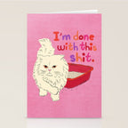 I'm Done With This Shit - Funny Cat Pun Stationery Card Gallery Image 2